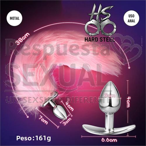 Plug anal con cola y luz led