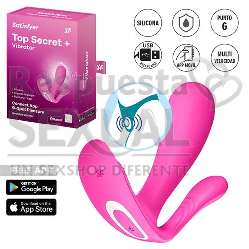 Top Secret+ Connect App Vibrador de varias funciones con USB