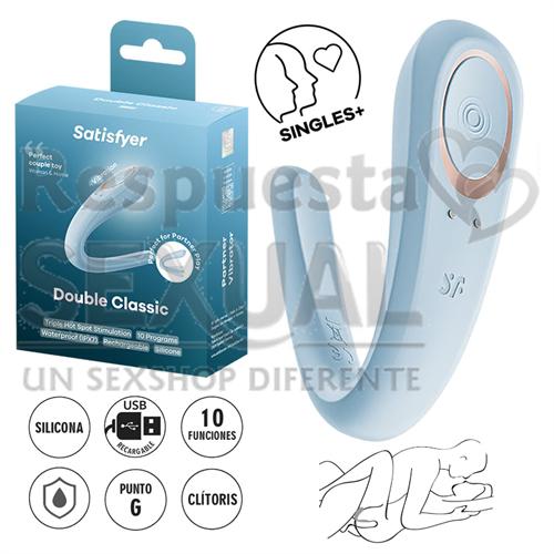 Double Classic estimulador para parejas con carga USB