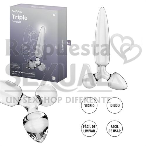 Triple Crystal 1 Dildo y plug de cristal