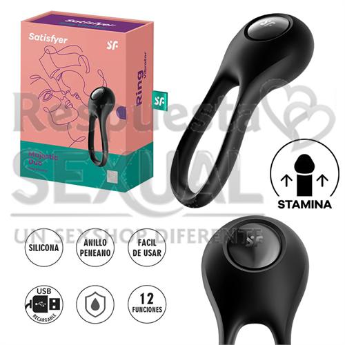 Majestic Duo Anillo para el pene de silicona innovador y flexible