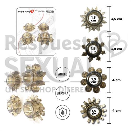 Kit de 4 anillos peneanos de silicona