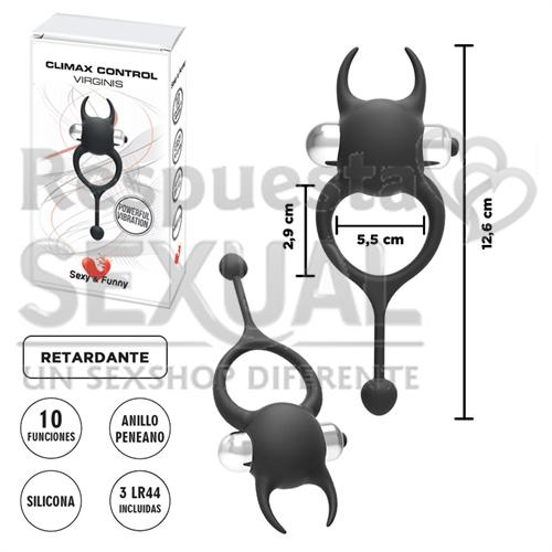 Anillo en forma de diablito negro con vibracion