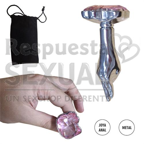 Mensa Rosa S: Plug de entrenamiento anal pequeño con joya de gatito rosa