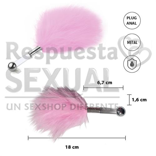 Cosquilleo de plumas rosa con mango plateado