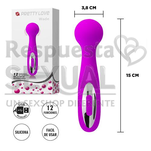 Estimulador vaginal con carga USB y 12 funciones de vibracion