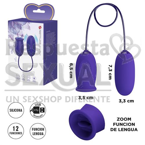 Doble vibrador Bala + Vibrador con forma de lengua