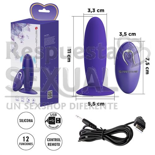 Dilatador anal con control remoto y carga USB