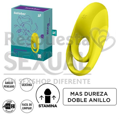 Spectacular Duo anillo peneano con vibracion y carga USB