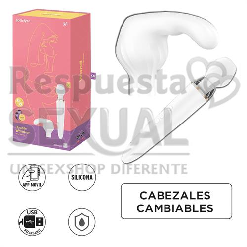 Double Wand-er Masajeador con cabeza intercambiable y control via APP