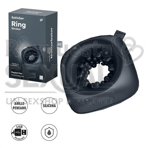 Ring Stroker Masturbador pequeños con 3 motores y carga USB