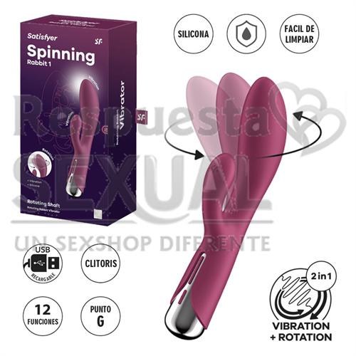 Spinning Rabbit 1 vibrador de punto G y clitoris con rotacion