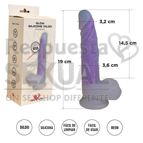 Dildo de Silicona Luminoso 19 cm – Brilla en la Oscuridad